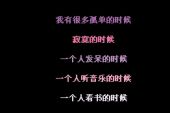 《寂寞是一种快乐》(邰正宵演唱)的文本歌词及LRC歌词