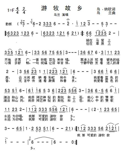 《游牧故乡》LRC歌词 《游牧故乡》(乌兰红梅)歌词555uuu下载