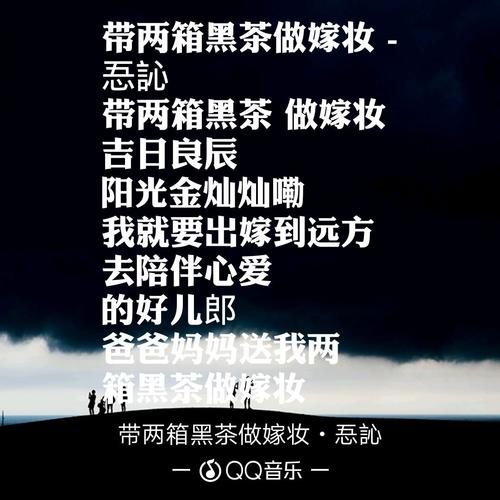 《带两箱黑茶做嫁妆》LRC歌词 《带两箱黑茶做嫁妆》(忢訫)歌词555uuu下载