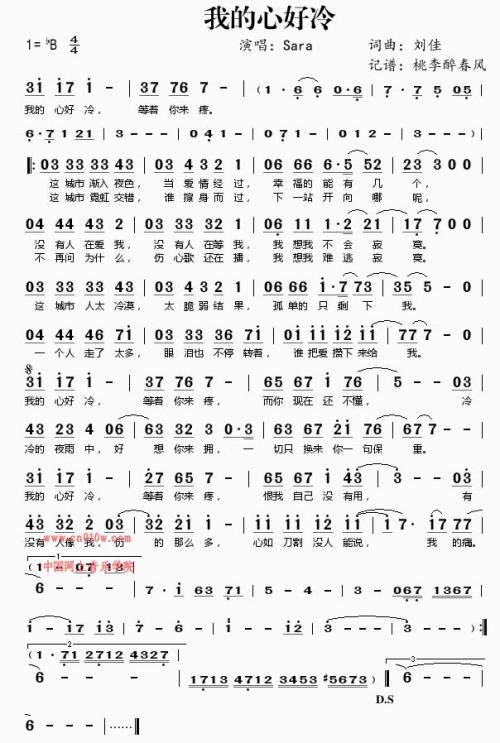 《我的心好冷(钢琴版)》LRC歌词 《我的心好冷(钢琴版)》(SARA)歌词555uuu下载