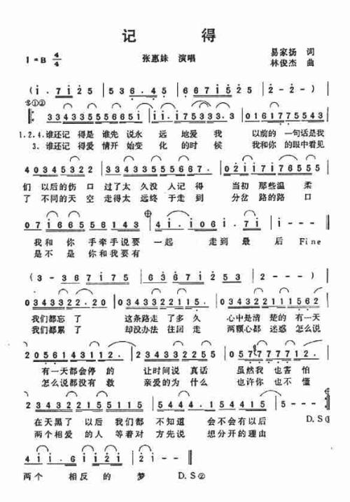 《记得》LRC歌词 《记得》(李蕙敏)歌词555uuu下载